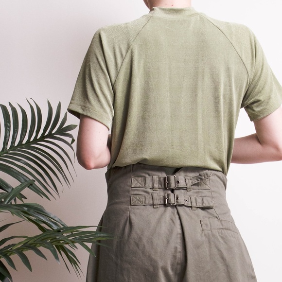 ❌SOLD❌Vintage green mock neck slink T-shirt top - Picture 4 of 6